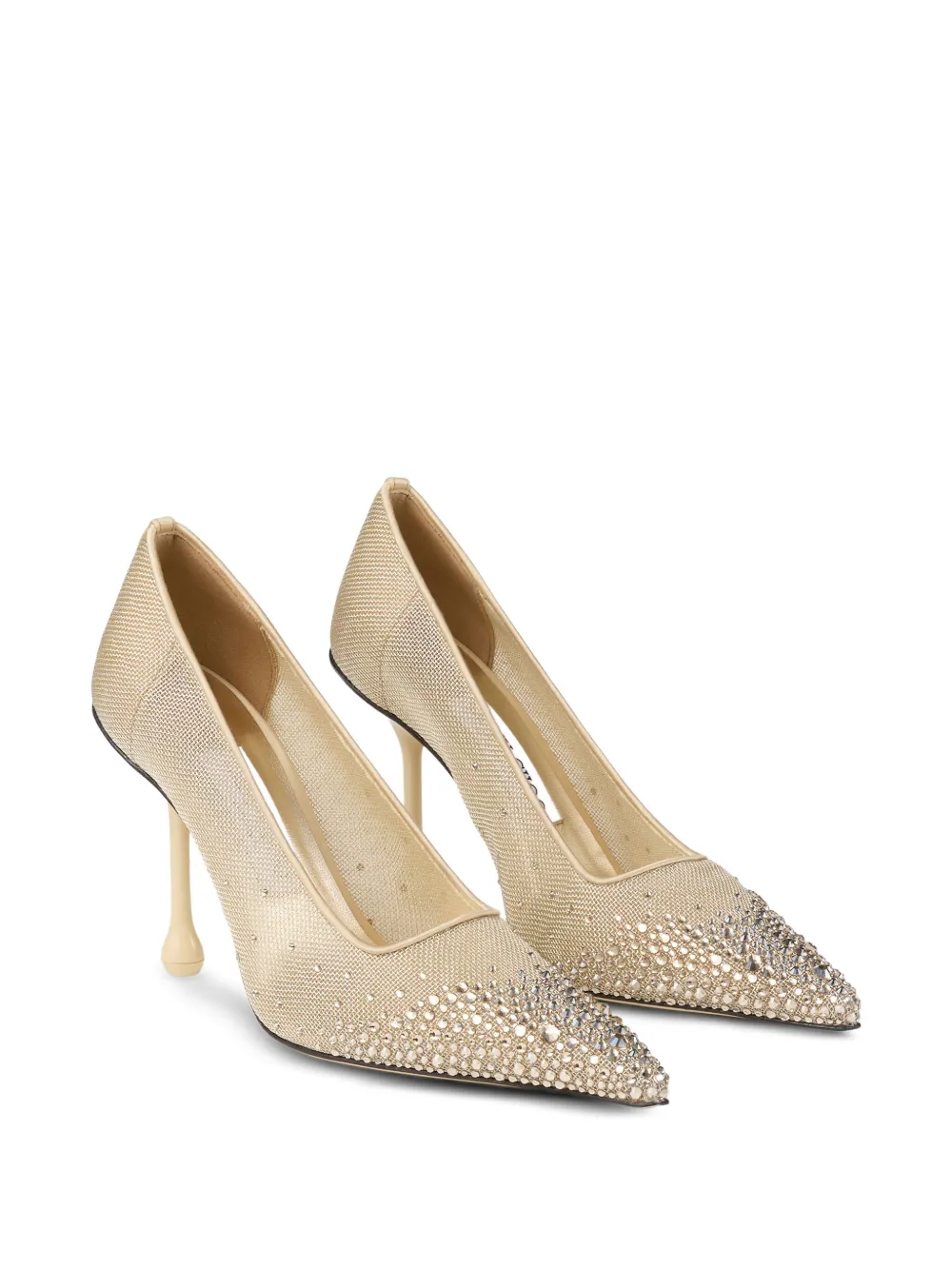 Jimmy Choo 95 mm Ixia mesh pumps verfraaid met kristallen Goud