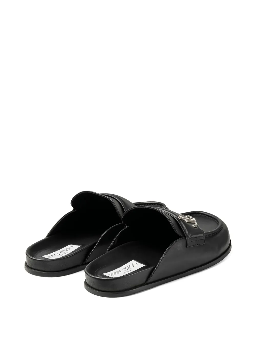 Jimmy Choo Milo leren slippers Zwart