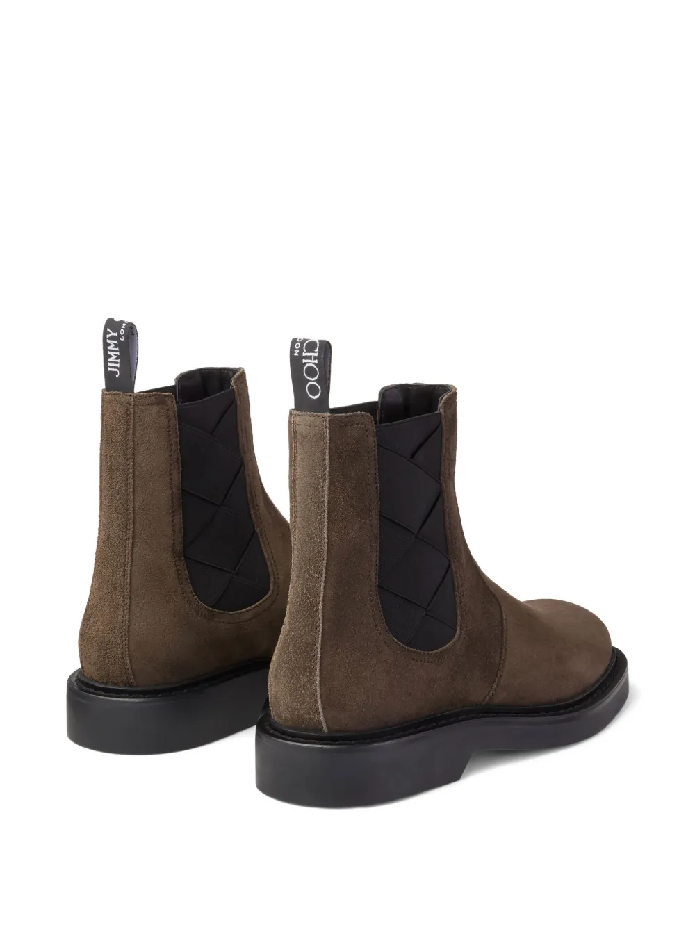 Jimmy Choo Reggie woven-panel chelsea boots Brown