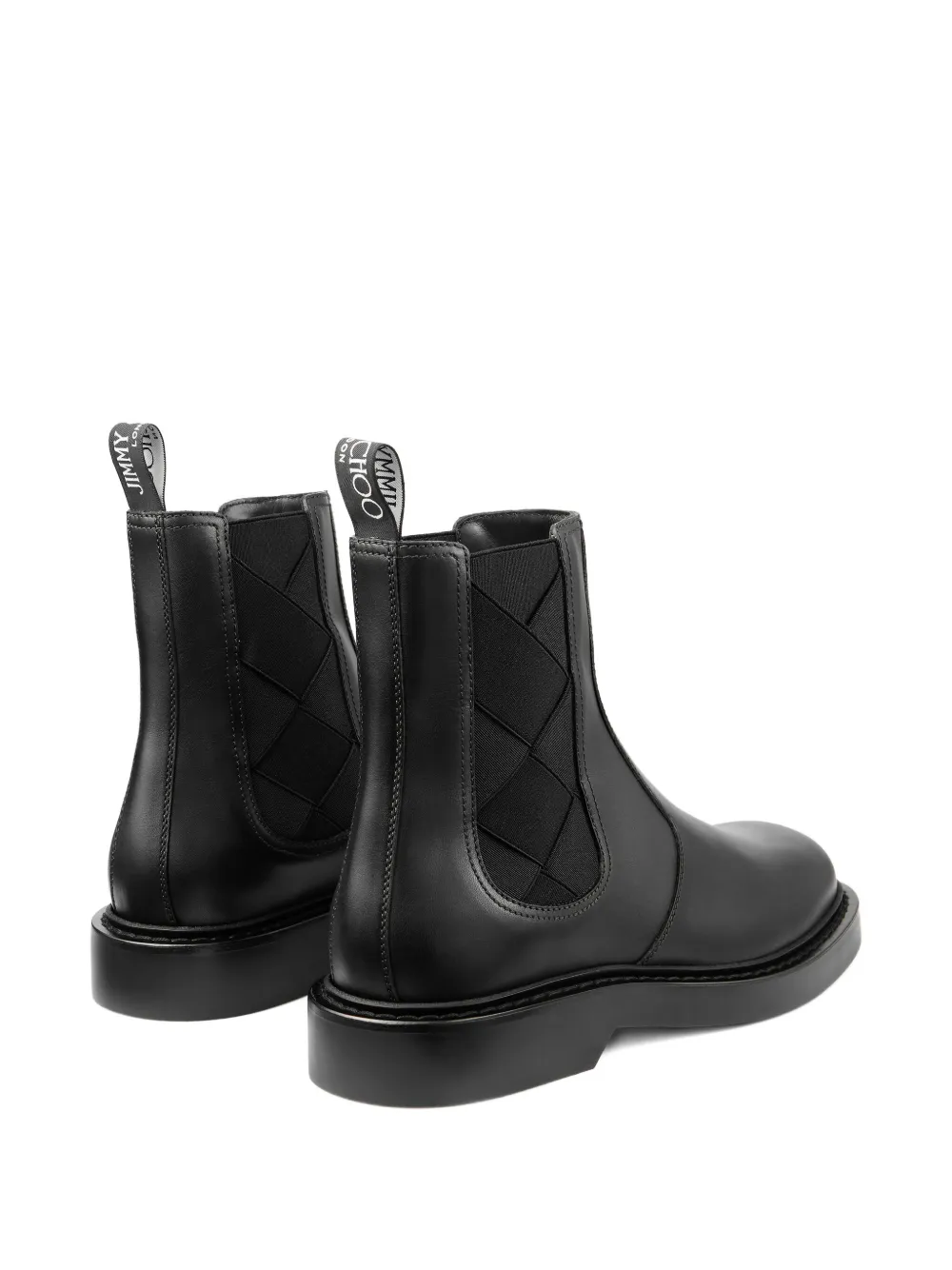Jimmy Choo woven-panel chelsea boots Zwart