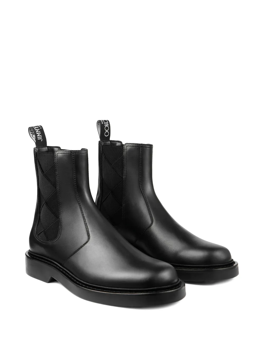 Jimmy Choo woven-panel chelsea boots Zwart