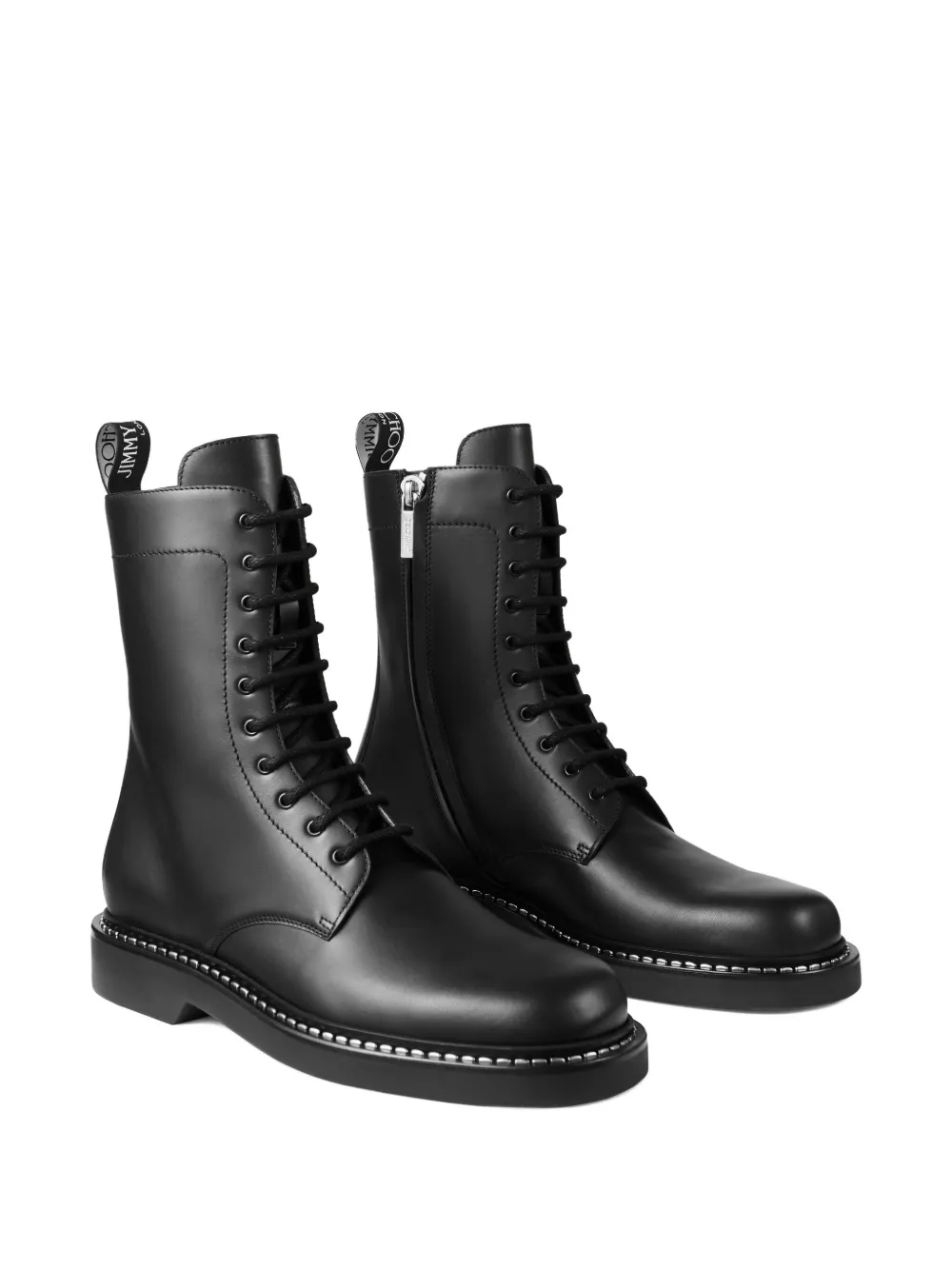 Jimmy Choo Rowan Derby lace-up studded boots Zwart