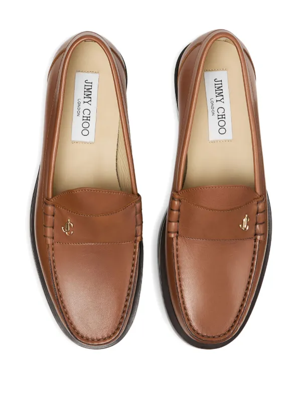 Jimmy Choo Ethan Brushed Leather Loafers | Brown | FARFETCH display picture 2