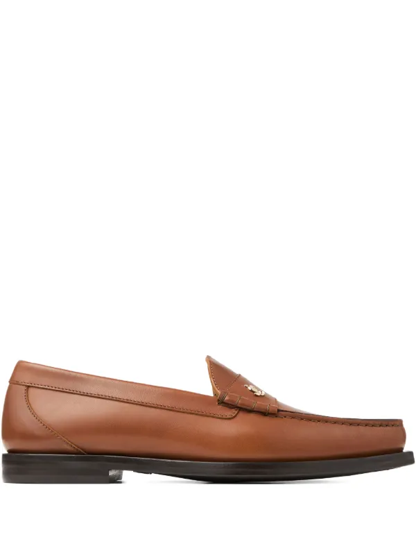 Jimmy Choo Ethan Brushed Leather Loafers in Brown