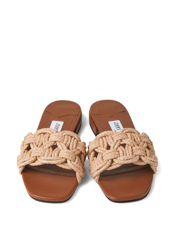 Jimmy Choo Chara Flat Sandals Neutrals FARFETCH AZ