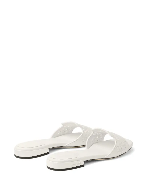 サンダル・ミュール Jimmy Choo `Ariane Flat` Sandals Jimmy Choo Ariane Flat Sandals | White | FARFETCH CA