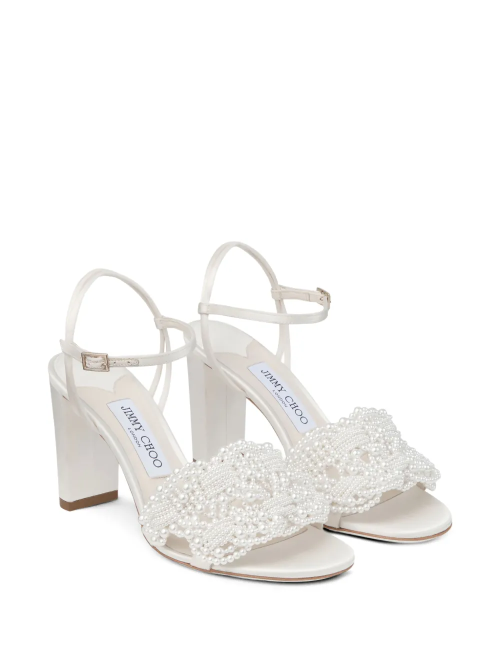 Jimmy Choo 85mm leather heeled sandals Neutrals