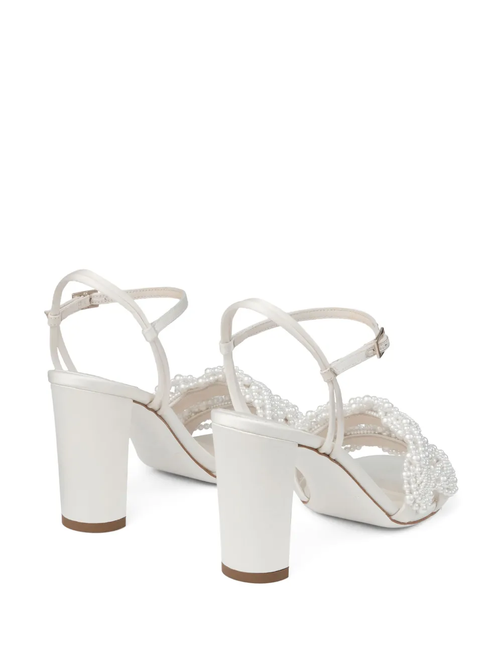 Jimmy Choo 85mm leather heeled sandals Neutrals