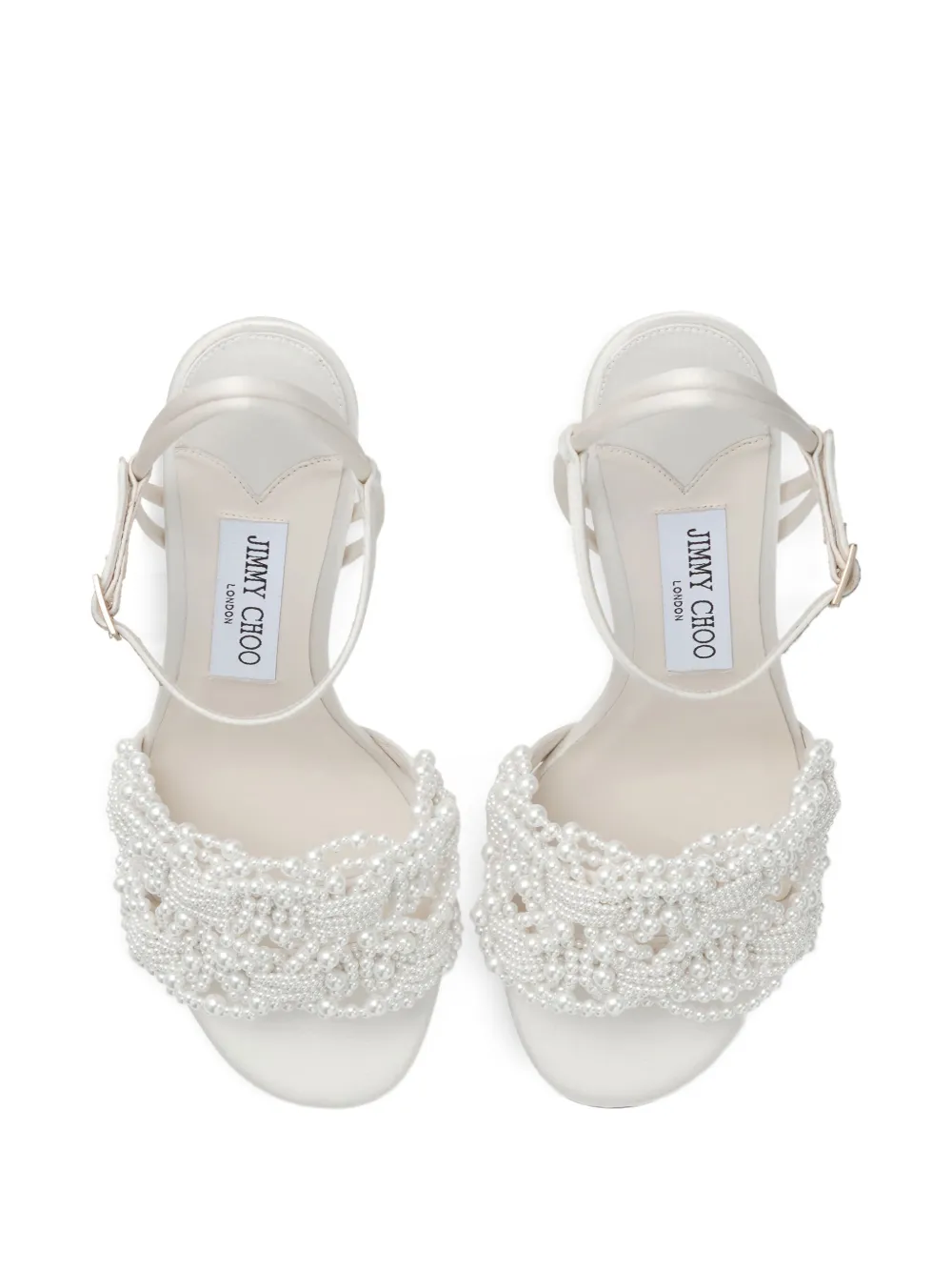 Jimmy Choo 85mm leather heeled sandals Neutrals