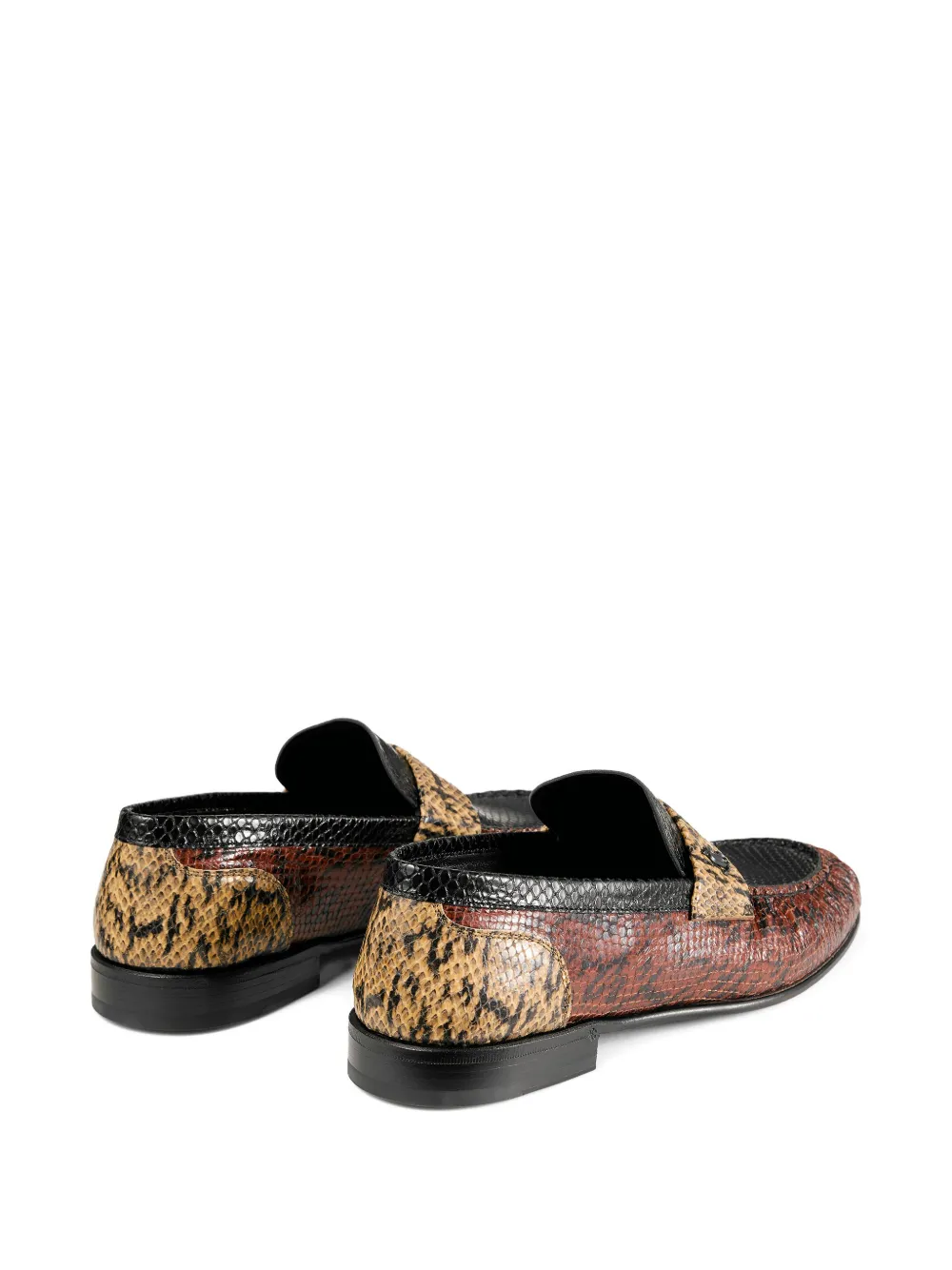 Jimmy Choo Ellis snakeskin-panelled loafer Brown