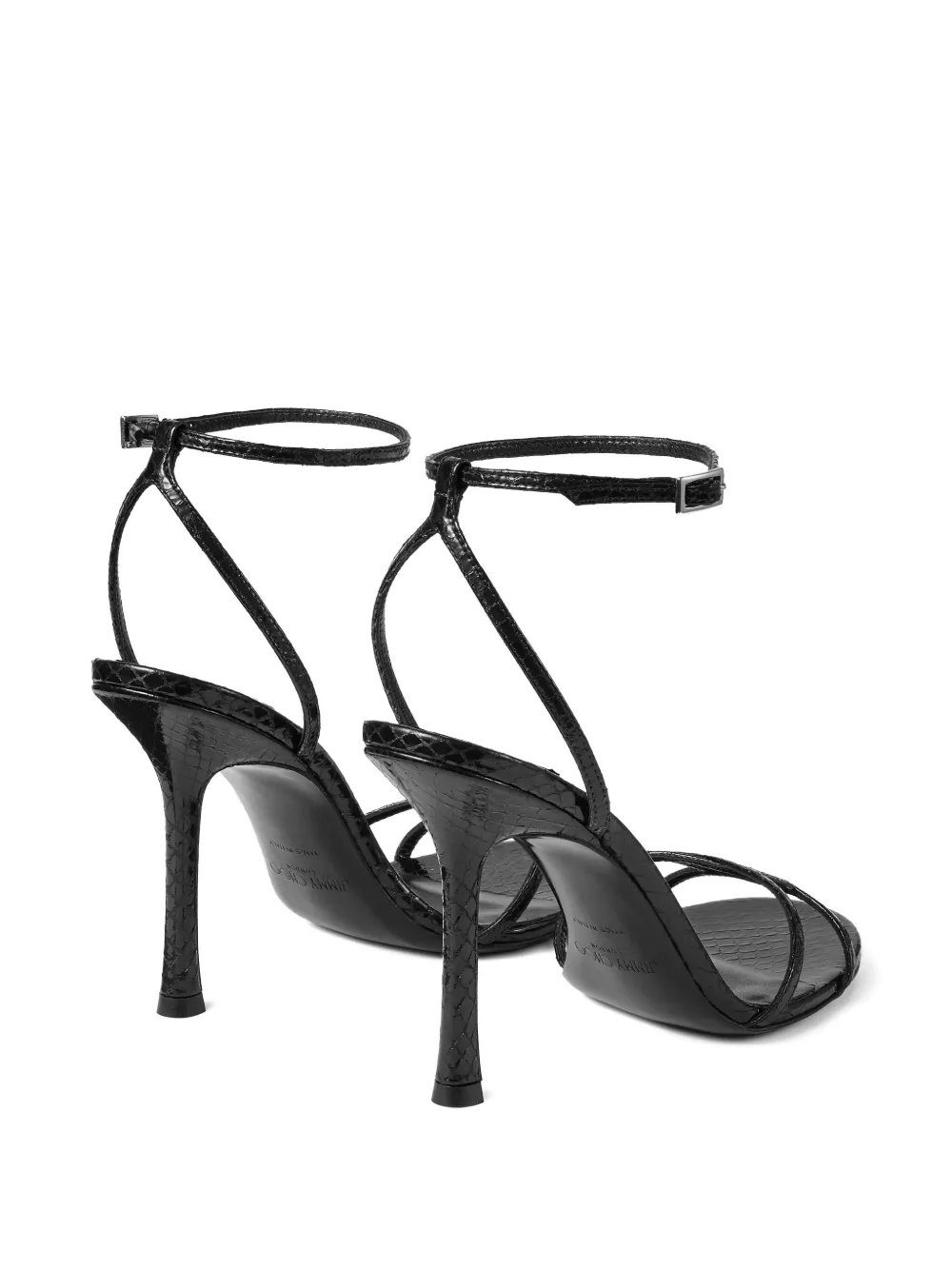 Jimmy Choo 100mm leather sandals Black