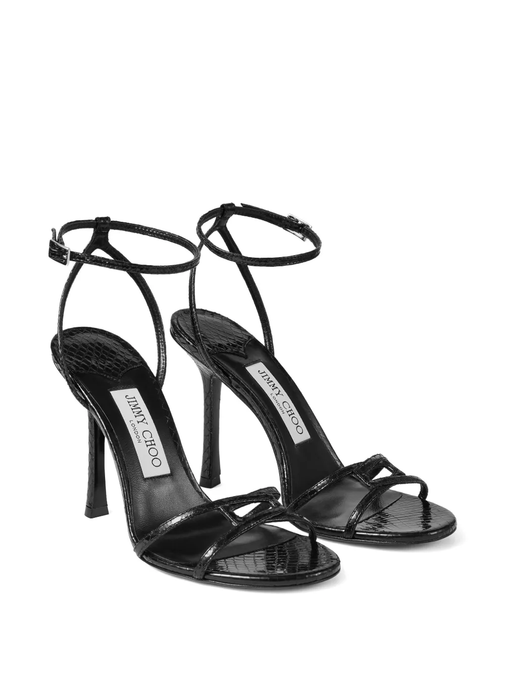 Jimmy Choo 100mm leather sandals Black