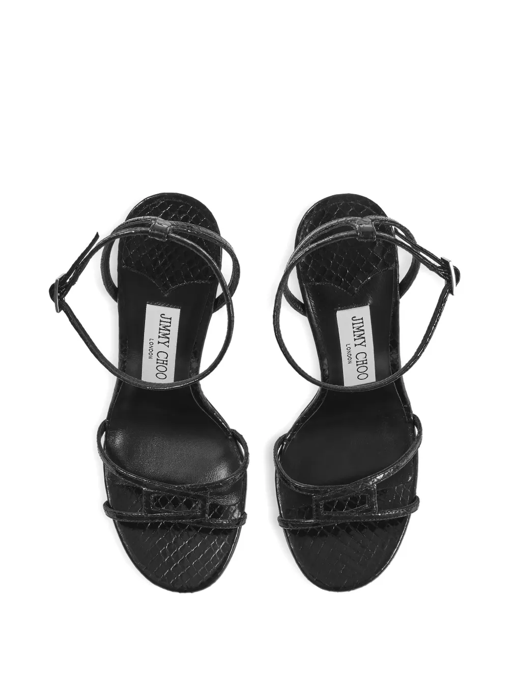 Jimmy Choo 100mm leather sandals Black