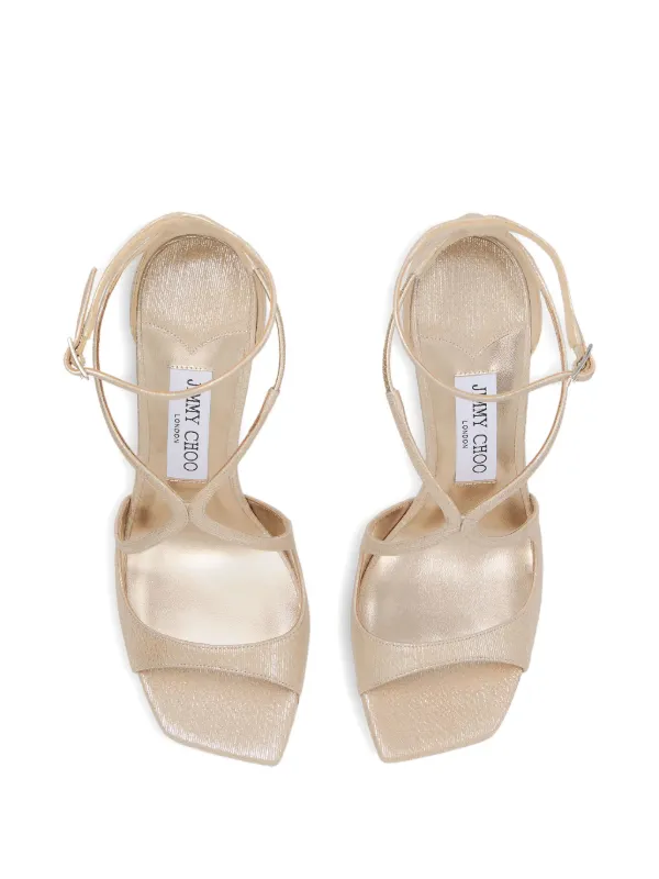 Jimmy Choo 110mm Azia Sandals | Gold | FARFETCH