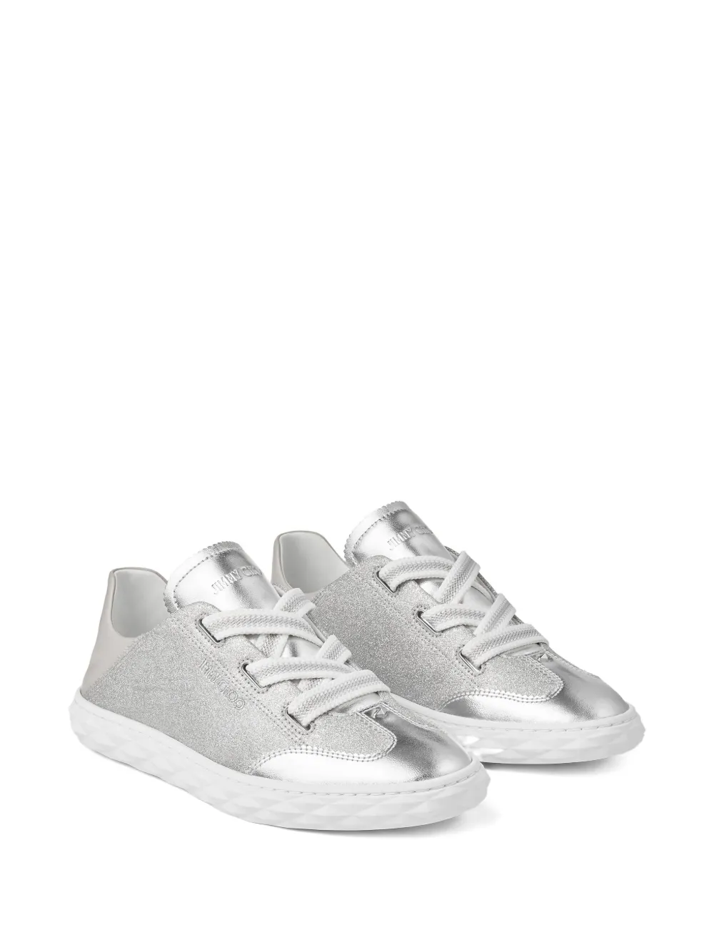 Jimmy Choo embroidered-logo sneakers Silver