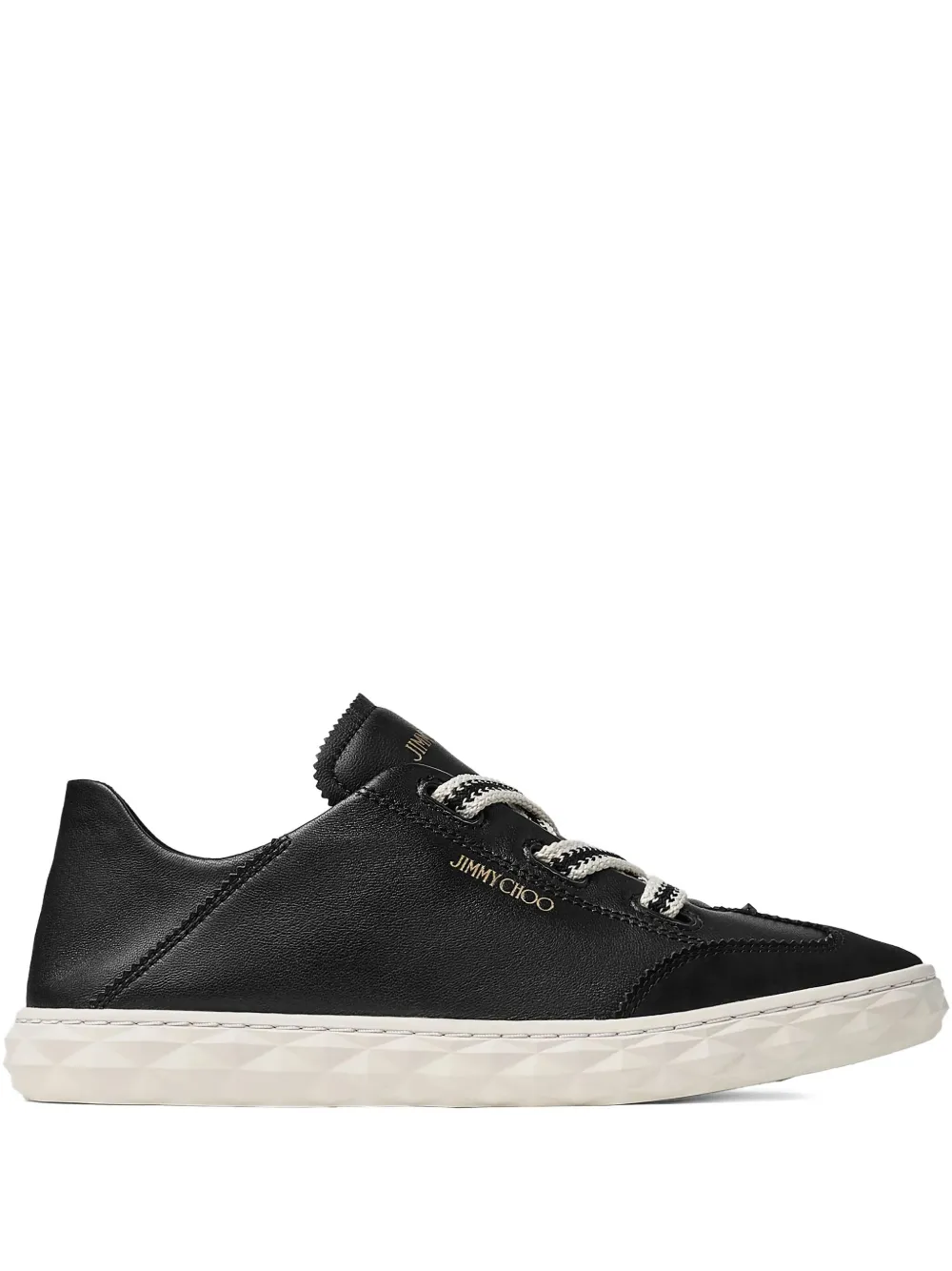 Jimmy Choo Diamond leather lace-up sneakers | Black | Image 1