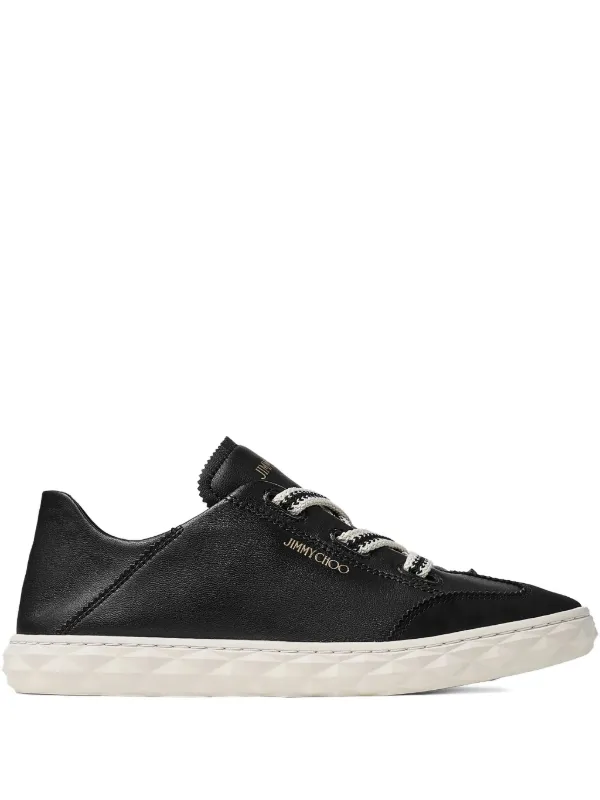 Jimmy Choo Diamond Light Flex Leather Sneakers in Black