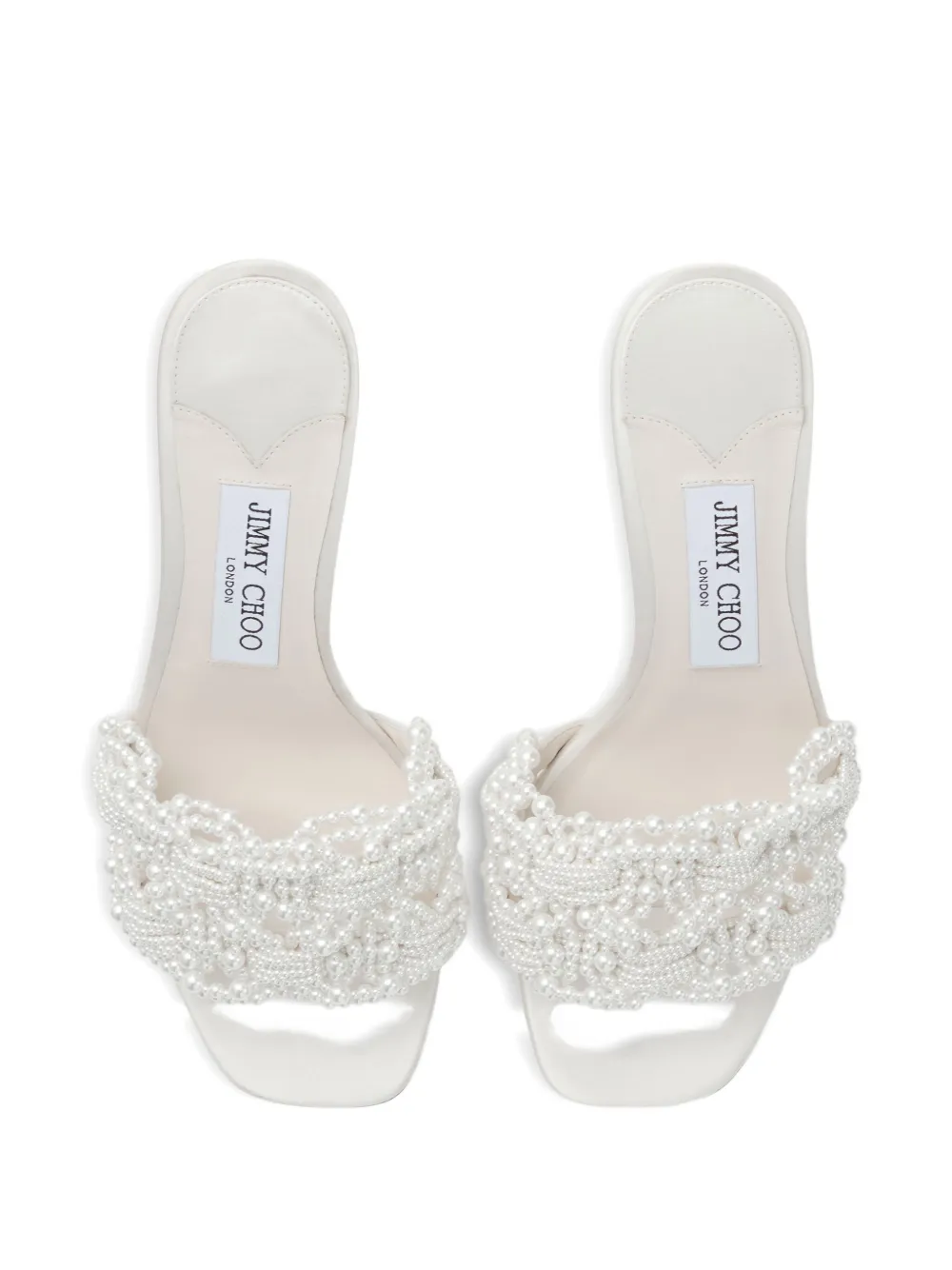 Jimmy Choo 70mm Cary mules White