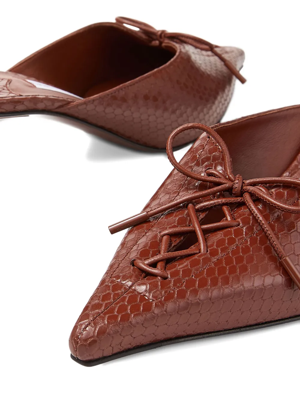 Jimmy Choo 50mm Scarlett lace-up pointed-toe mules Brown