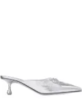 Jimmy Choo 50mm Scarlett lace-up pointed-toe mules - Silver