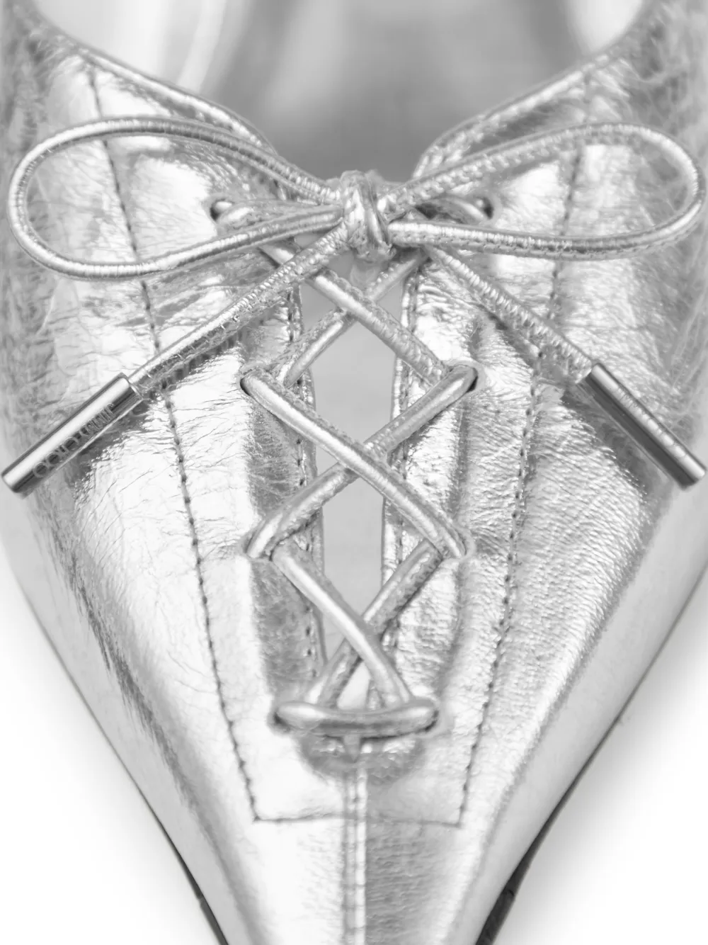 Jimmy Choo 50mm Scarlett lace-up pointed-toe mules Silver