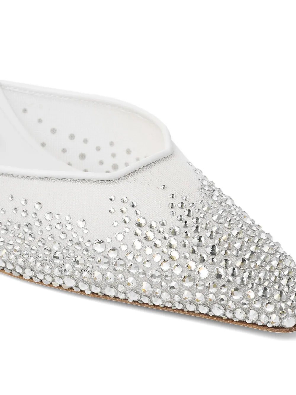 Jimmy Choo 60mm Vivi crystal-embellished mules White