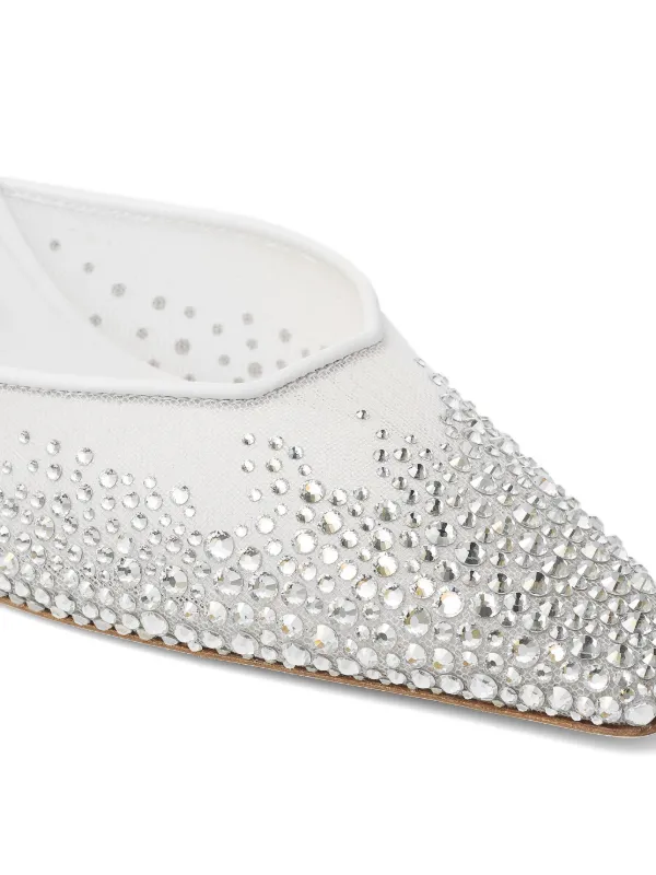 Jimmy Choo 60mm Vivi crystal-embellished Mules | White | FARFETCH CA