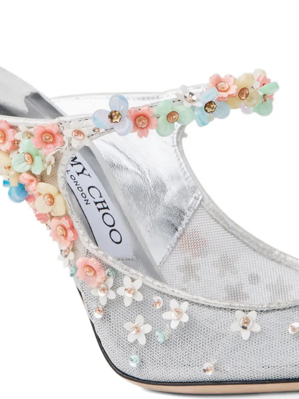 Jimmy Choo 100mm Bing Daisy Pumps | Silver | FARFETCH