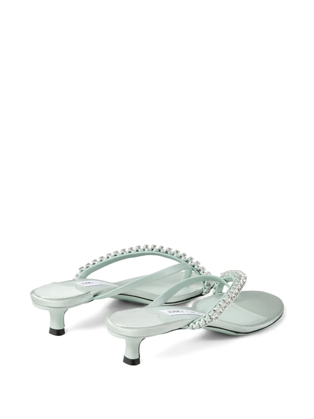 Jimmy Choo 35mm crystal-embellished heeled mules Green