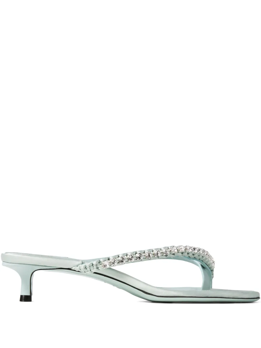 Jimmy Choo 35mm crystal-embellished heeled mules Green