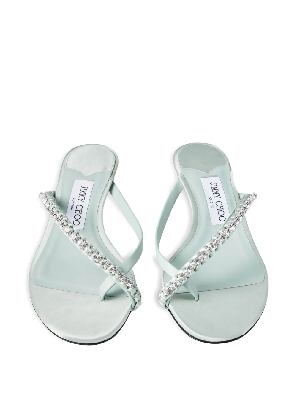 Jimmy Choo 35mm crystal-embellished heeled mules Green