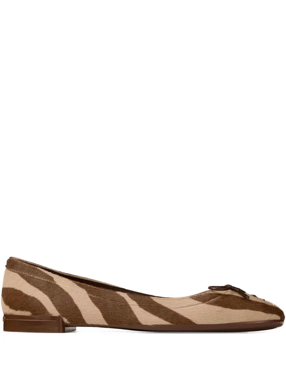 Jimmy Choo Scarlett Suede Zebra Print Ballet Flats In Brown