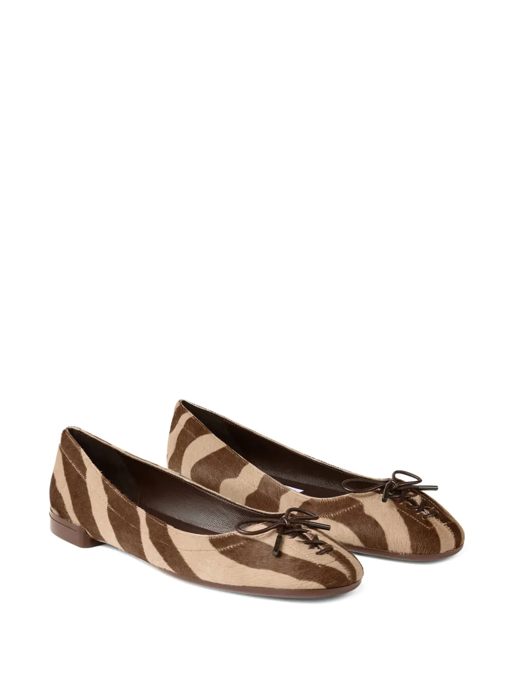 Jimmy Choo Scarlett leren ballerina's met zebraprint - Bruin