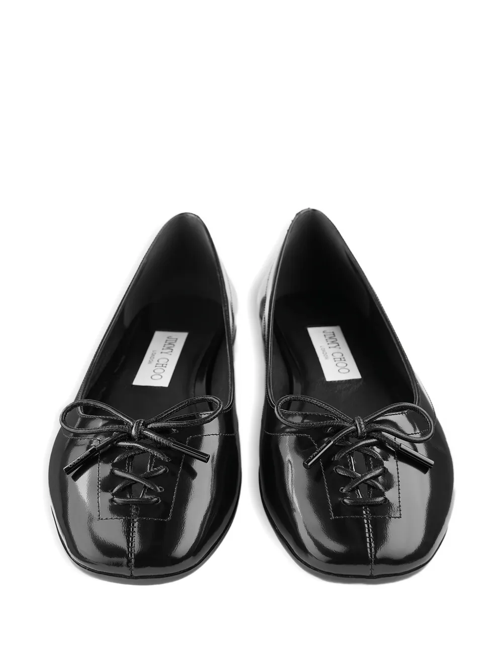 Jimmy Choo Scarlett lace-up bow ballerina flats Black