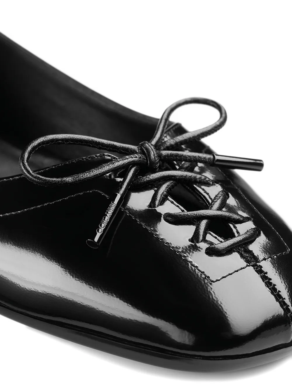 Jimmy Choo Scarlett lace-up bow ballerina flats Black