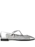 Jimmy Choo Eleri glitter-leather ballet flats - Silver