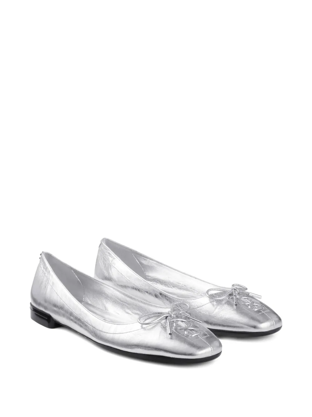 Jimmy Choo Scarlett lace-up bow ballerina flats Silver
