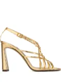 Jimmy Choo 90mm leather heeled sandals - Gold