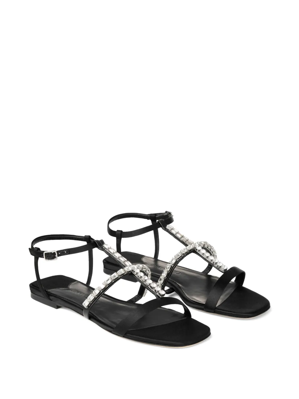 Jimmy Choo Gwyn flat sandals - Zwart