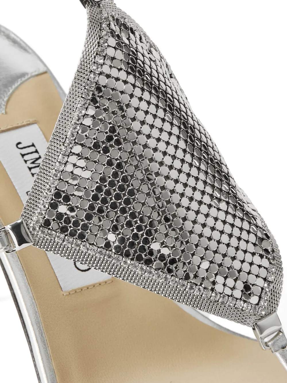 Jimmy Choo 85mm chain-embellishment sandals Silver