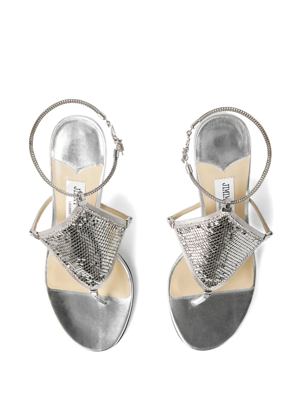 Jimmy Choo 85mm chain-embellishment sandals Silver