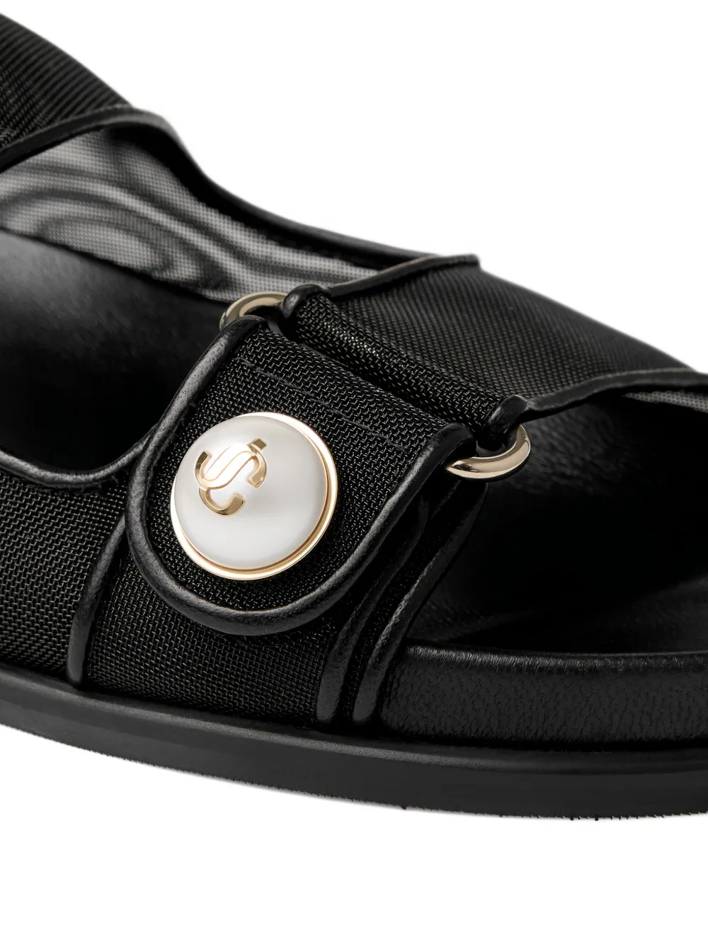 Jimmy Choo Fayence pearl-embellished sandals Black