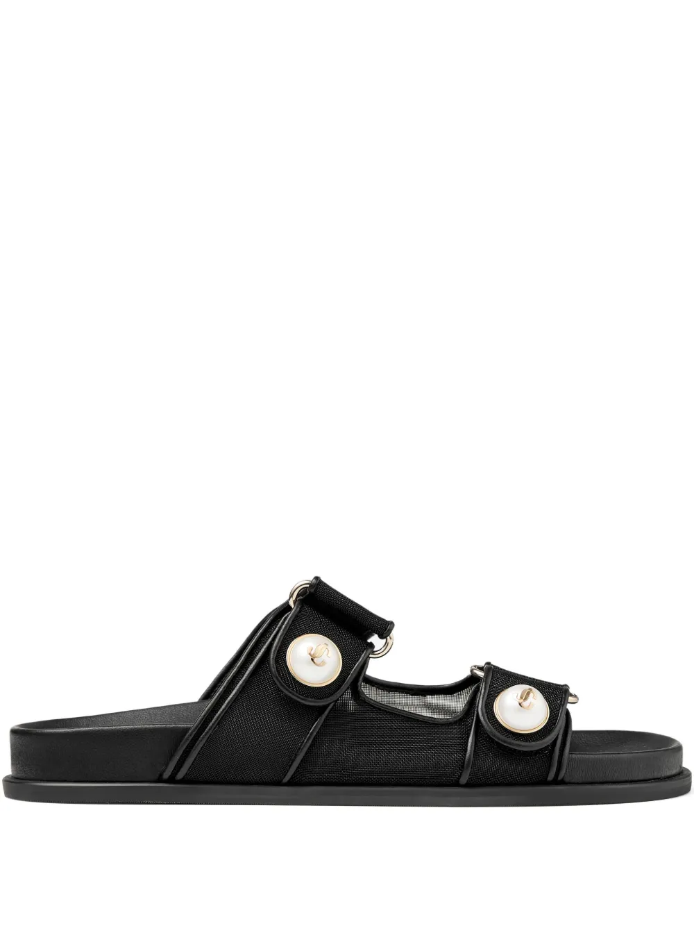 Jimmy Choo Fayence pearl-embellished sandals Black