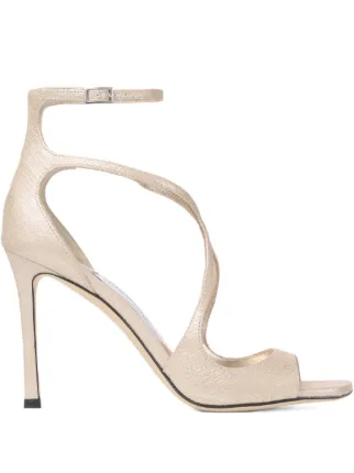 Jimmy Choo Sandália Azia Com Salto 95mm | Dourado | FARFETCH BR