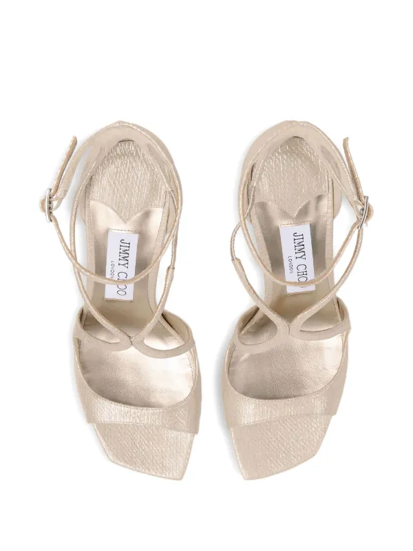 Jimmy Choo Azia 95 Sandals | Gold | FARFETCH