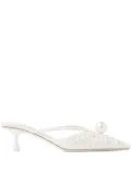 Jimmy Choo 50mm Sana pearl-embellished pointed-toe mules - White