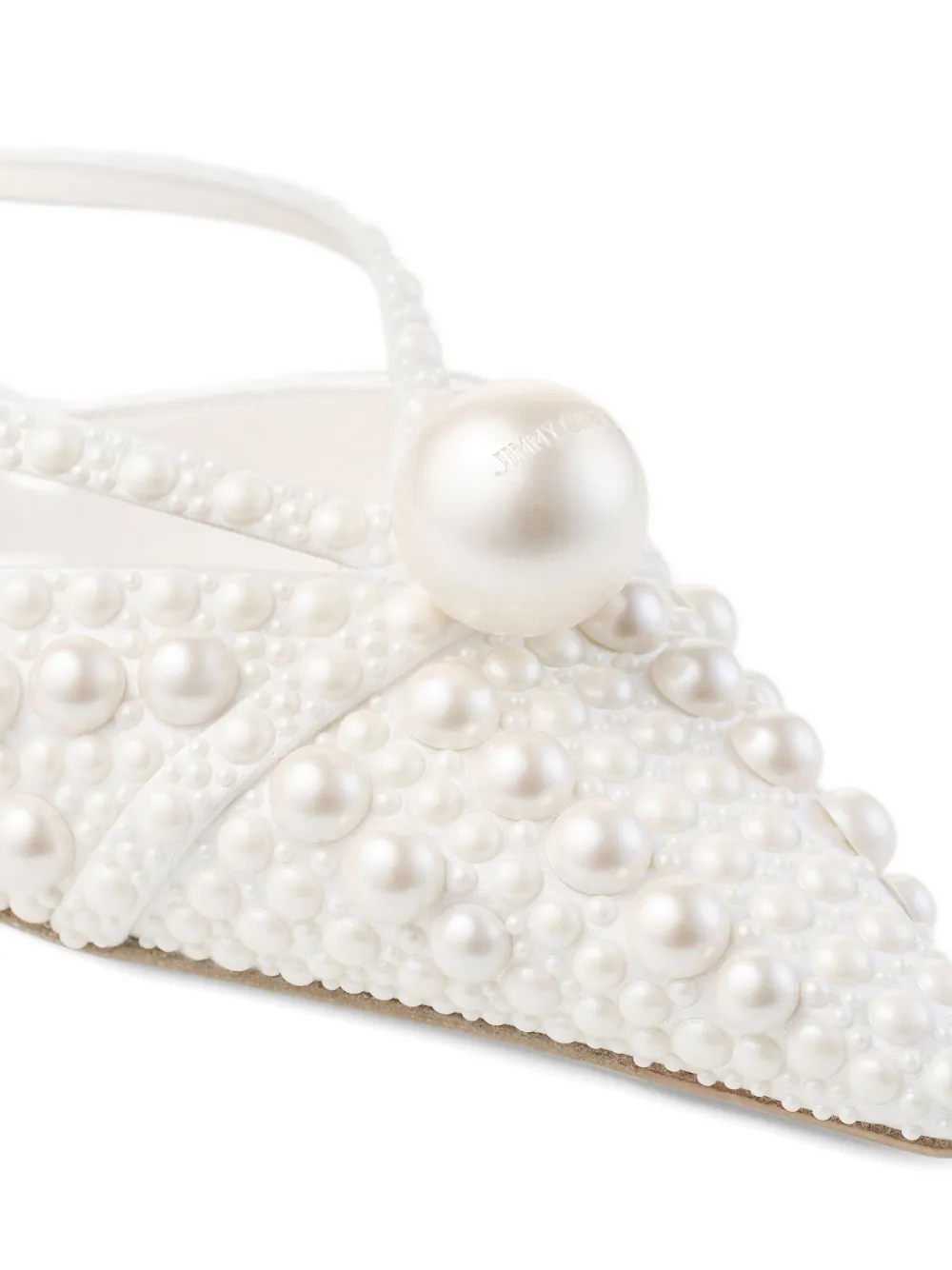 Jimmy Choo 50mm Sana pearl-embellished pointed-toe mules White