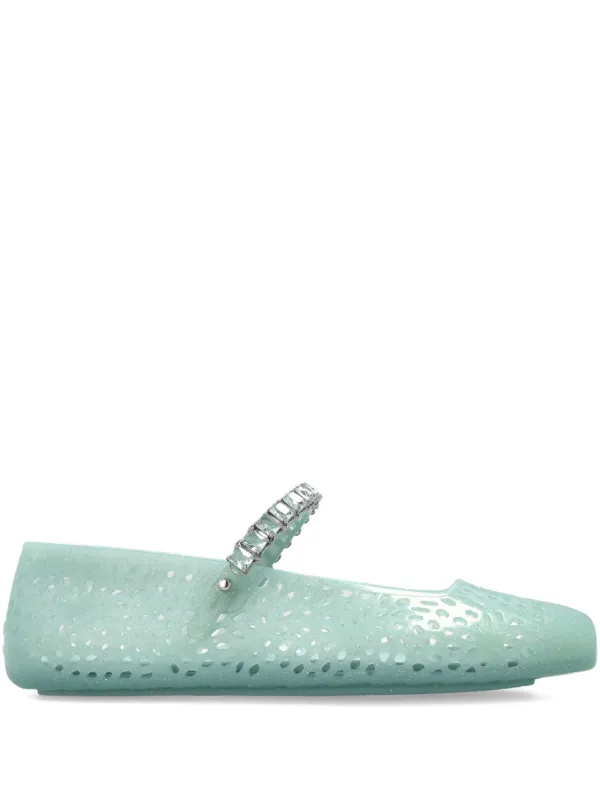 Jimmy Choo The Jelly Ballet Flats in Green