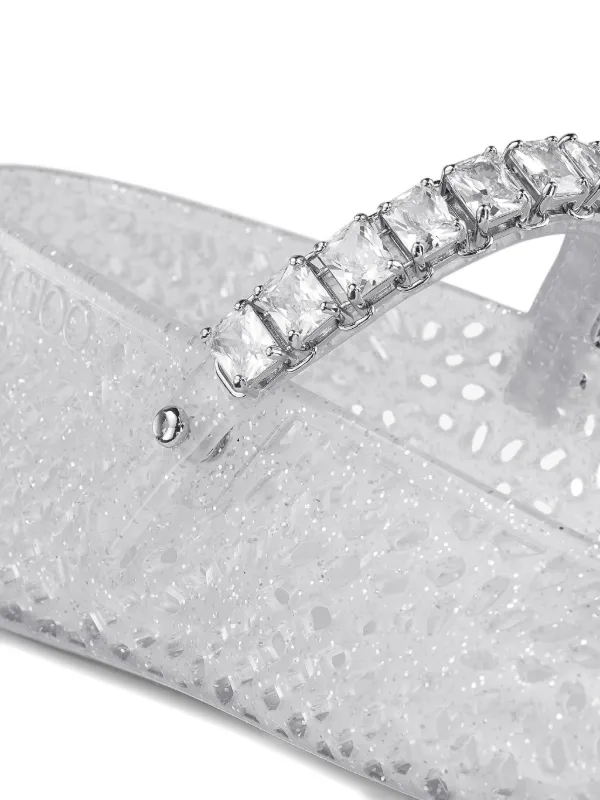 フラットシューズ Jimmy Choo `The Jelly` Shoes The Jelly | Light Verde Jelly Ballerina Flats with Crystal