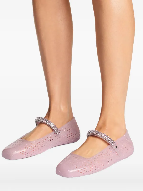 【Jimmy Choo】ザ ジェリー バレエ フラット ピンク Jimmy Choo Jelly Ballet Flats | Pink | FARFETCH